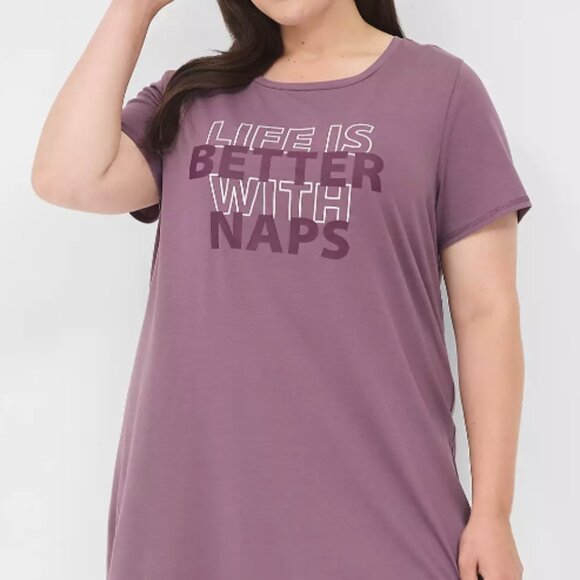 CACIQUE Size 14 16 Sleep Life is Better with Naps Nightgown Sleep Loungewear - Picture 1 of 7
